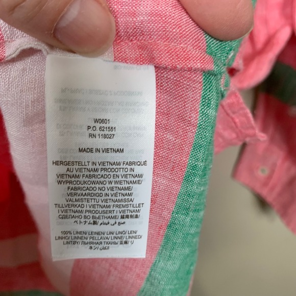 Boden 100% Linen Long Sleeve Button Down Tunic/Shirt Dress Size 12R Preppy - Picture 4 of 8